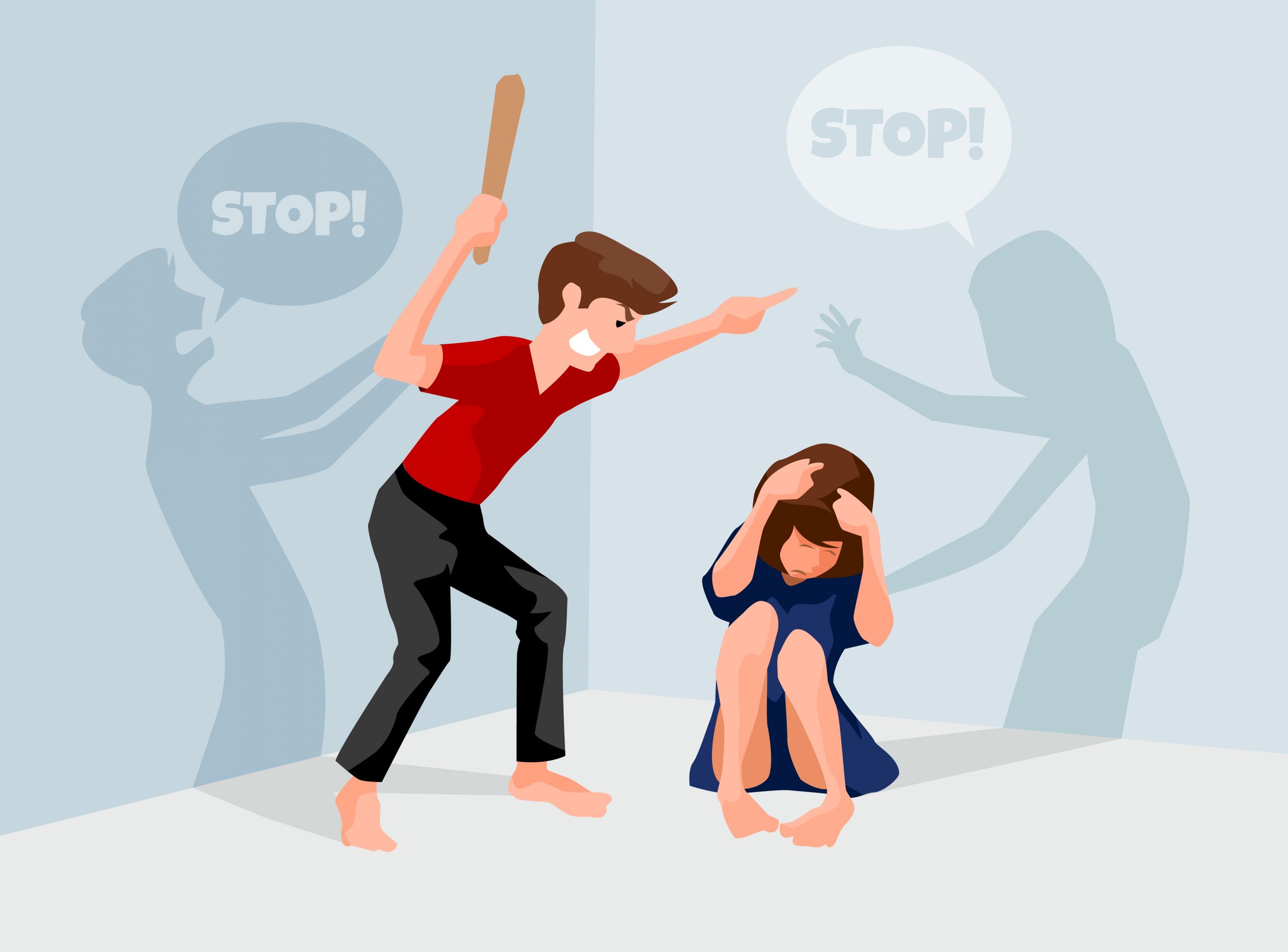 Stop,Domestic,Violence,Against,Women,,A,Man,Attacked,A,Woman